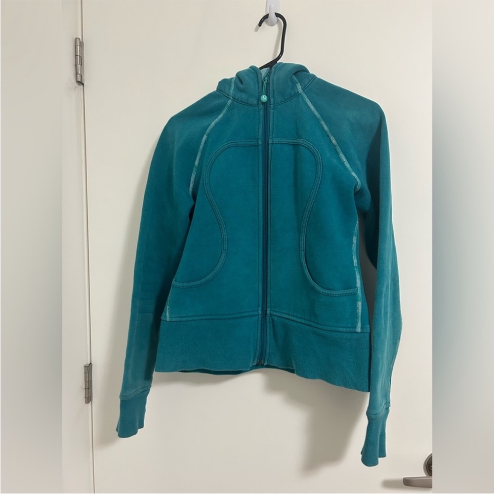 Lululemon Scuba Hoodie Size 6 Teal Blue Zip-Up Sweatshirt Lululemon Hoodie